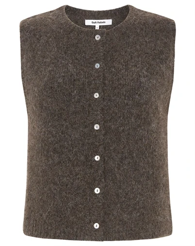Soft Rebels - SRCamilla Vest Knit - Demitasse Melange